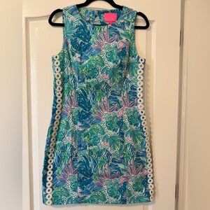 Lilly Pulitzer Mila Shift in Botanical Green Holiday In The Sun EUC
